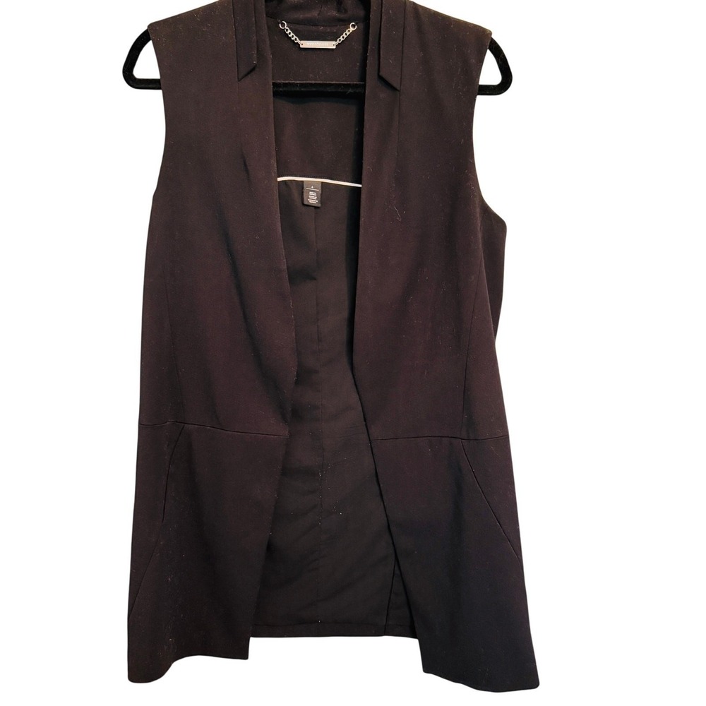 White House Black Market Longline Vest Open Front 6 Professional Career Layers